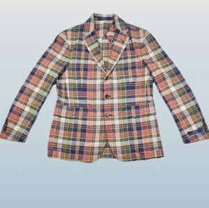 Polo Ralph Lauren Madras Plaid Sport Coat Men's 40R Multicolor Blazer